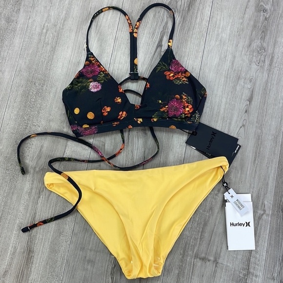 ☀️HURLEY☀️ WINTER FLORMAL SURF BOTTOMS BIKINI SET - Picture 5 of 16